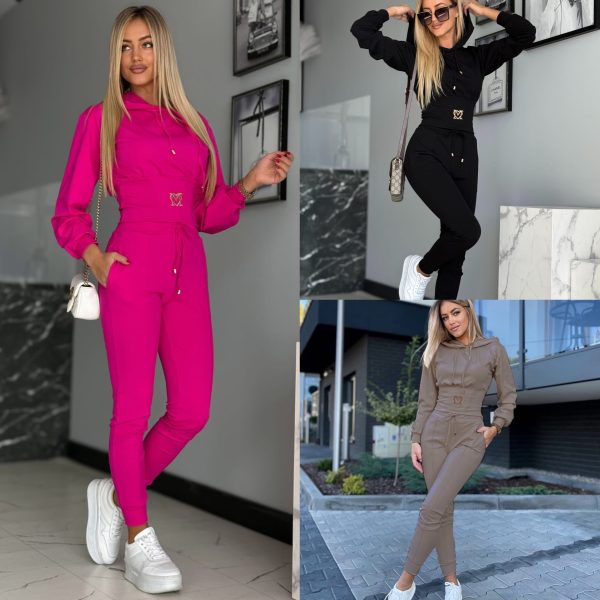 cotton sportswear set pink black fango